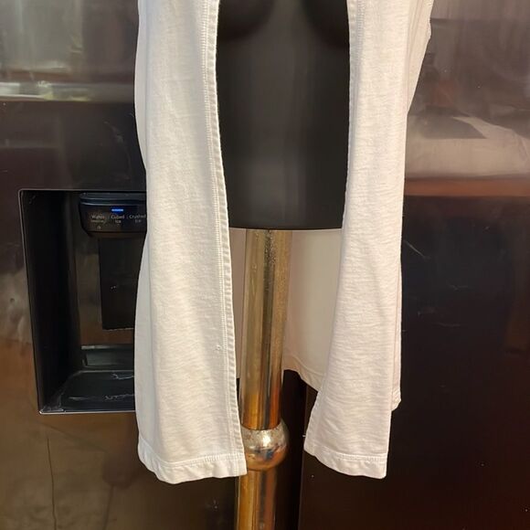 Small Miley Cyrus Max Azria white sleeveless hooded open front cardigan - Picture 4 of 10